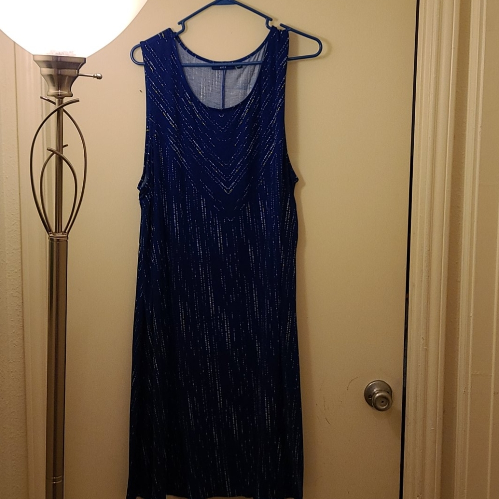 Blue sleeveless knee length dress